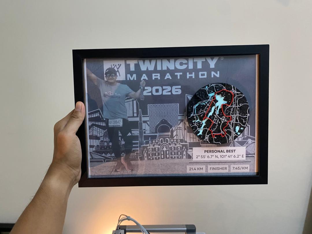 Framed 3D Strava Route